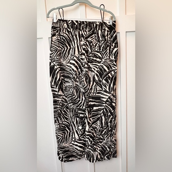 Panama Jack Women’s Large Wide Leg Linen Blend Pant Pockets Resort Vacation Leaf - Picture 1 of 8